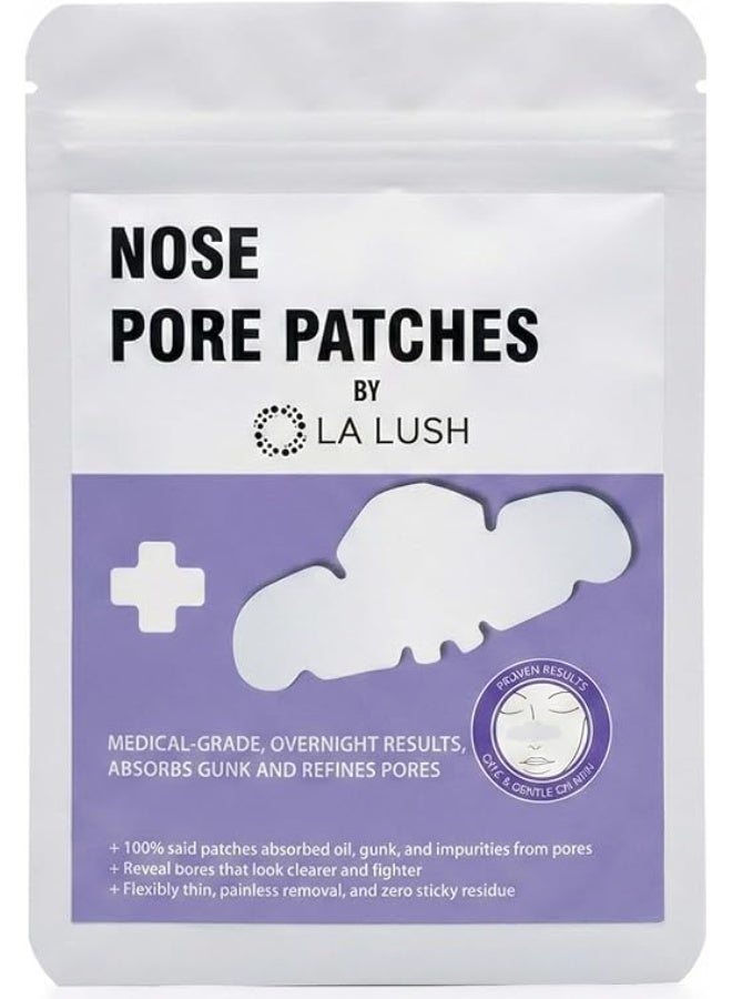 LA LUSH Pack of 30 Nose Strips Blackhead Remover, Nose Pore Strips, Nose Pore Patches, Blackheads Removal, Pore Strips for Deep Cleansing, Hydrocolloid Nose Blackhead Strip, Oil Absorbing, Vegan Skin Care - Image 1